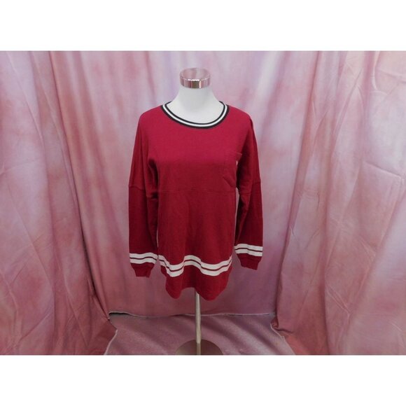 SALE Pink Victoria's Secret Graphic Pullover Sweatshirt Womens Small Red Chest P - Picture 1 of 12